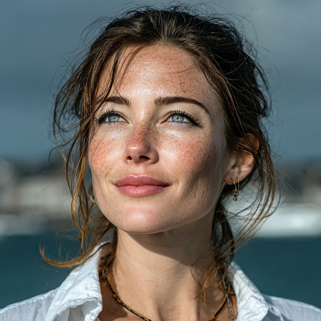 Stunning Portrait of a Woman by the Seashore
