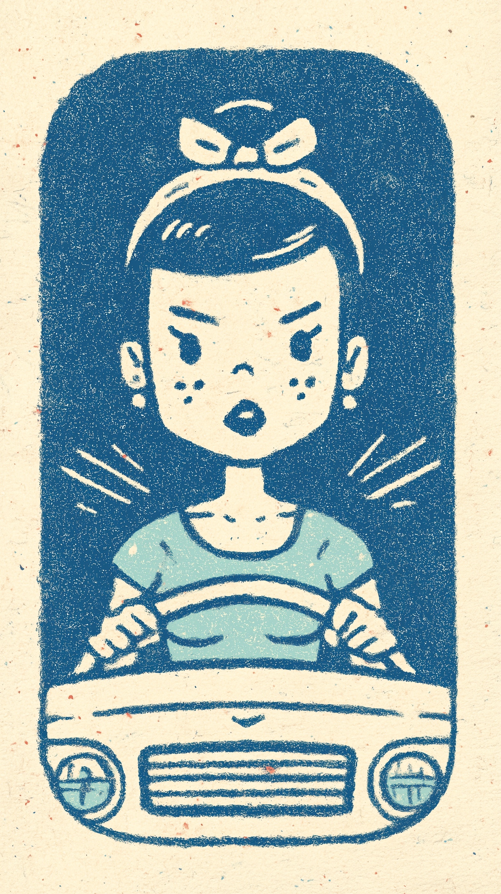 Retro Hula Woman T-Shirt Design in 1950s Style