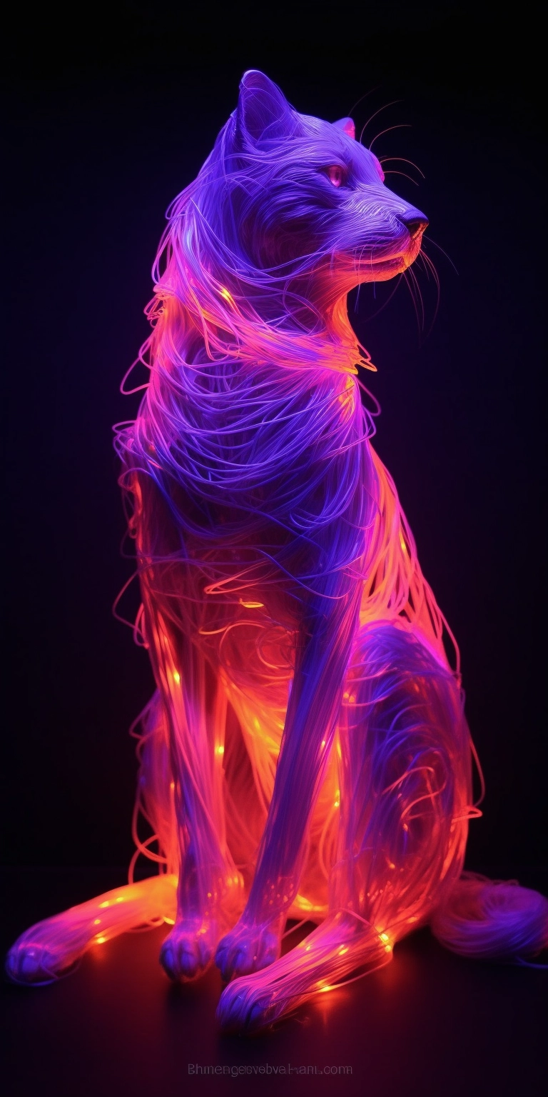 Mesmerizing Neon Cat Art