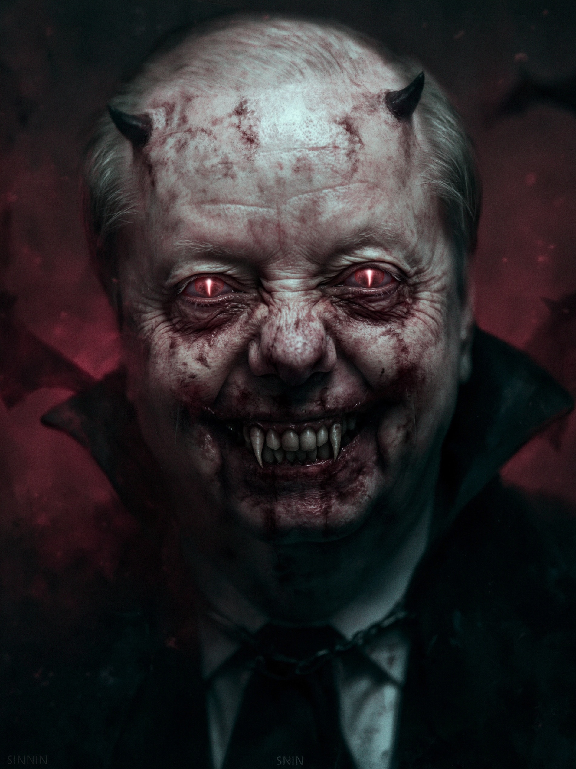 Sinister Vampire Portrait of Lindsey Graham