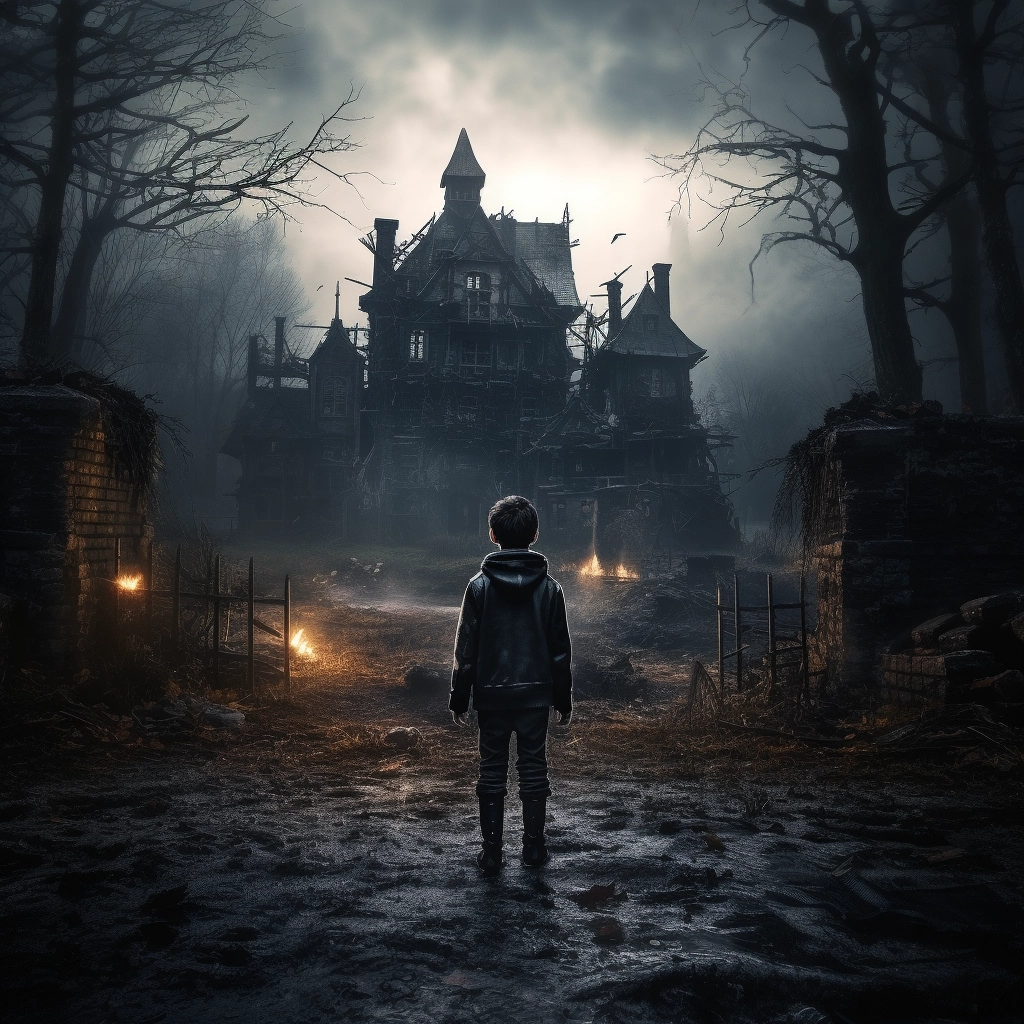 Spooky Encounter: Boy Finds Abandoned Manor in Forest