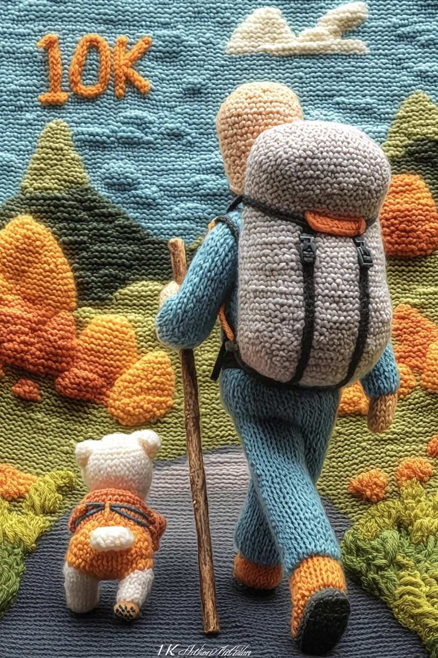 Charming Woolen Adventure in a Knit Landscape