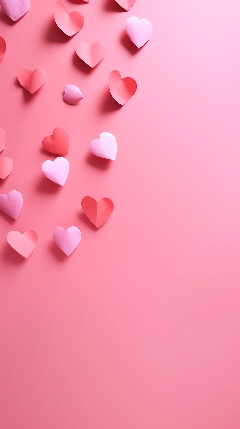 Simple Pink Valentine's Day Cards & Wallpaper