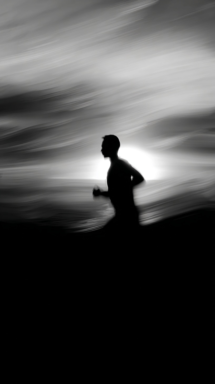 Dynamic Silhouette: Timelapse Marathon Runner
