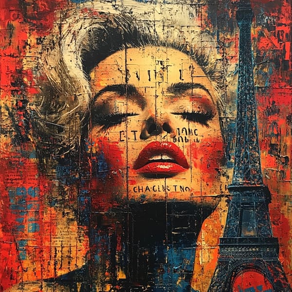 Abstract Marilyn Monroe with Eiffel Tower Design