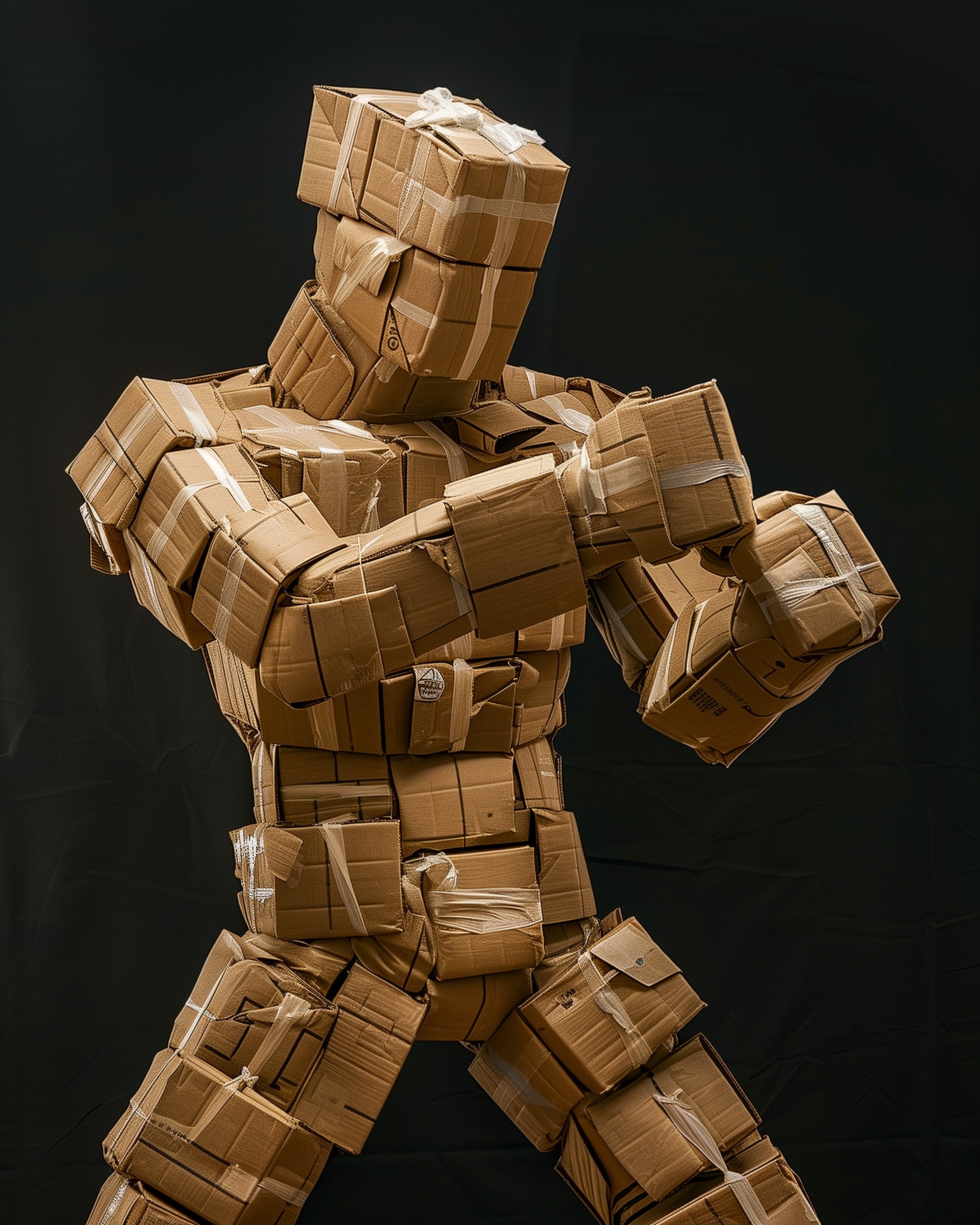 Cardboard Box Creature: Tekken-Style 3D Animation Portrait