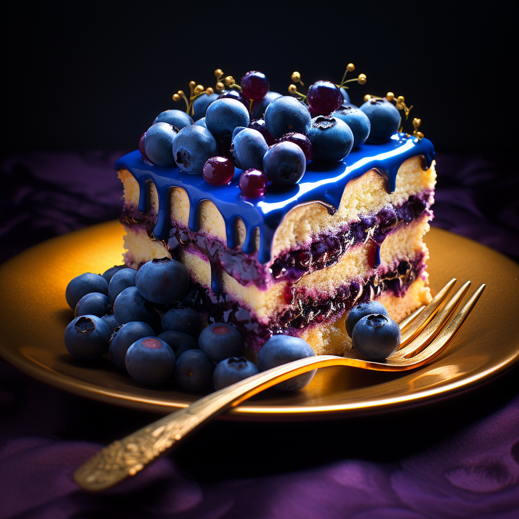 Indulge in our Spectacular Blueberry Cake: Dark Blue Delight!