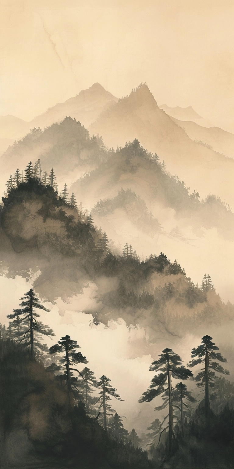 Nihonga Art: Spring Dawn over Chichibu Holy Mountain