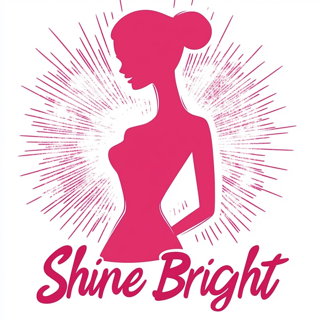 Shine Bright: Barbie Silhouette T-Shirt Design