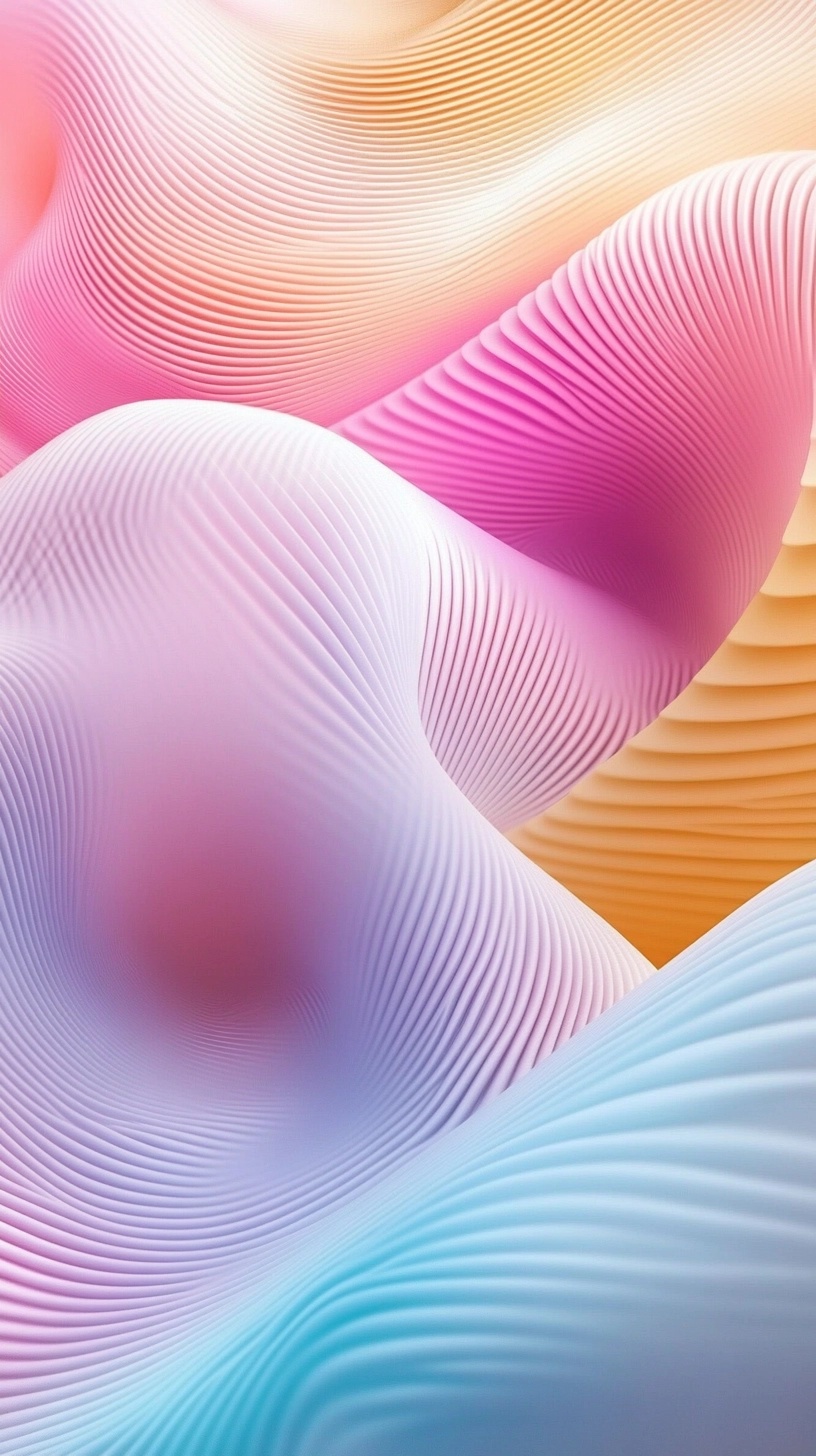 Pastel 3D Wave Pattern Phone Wallpapers