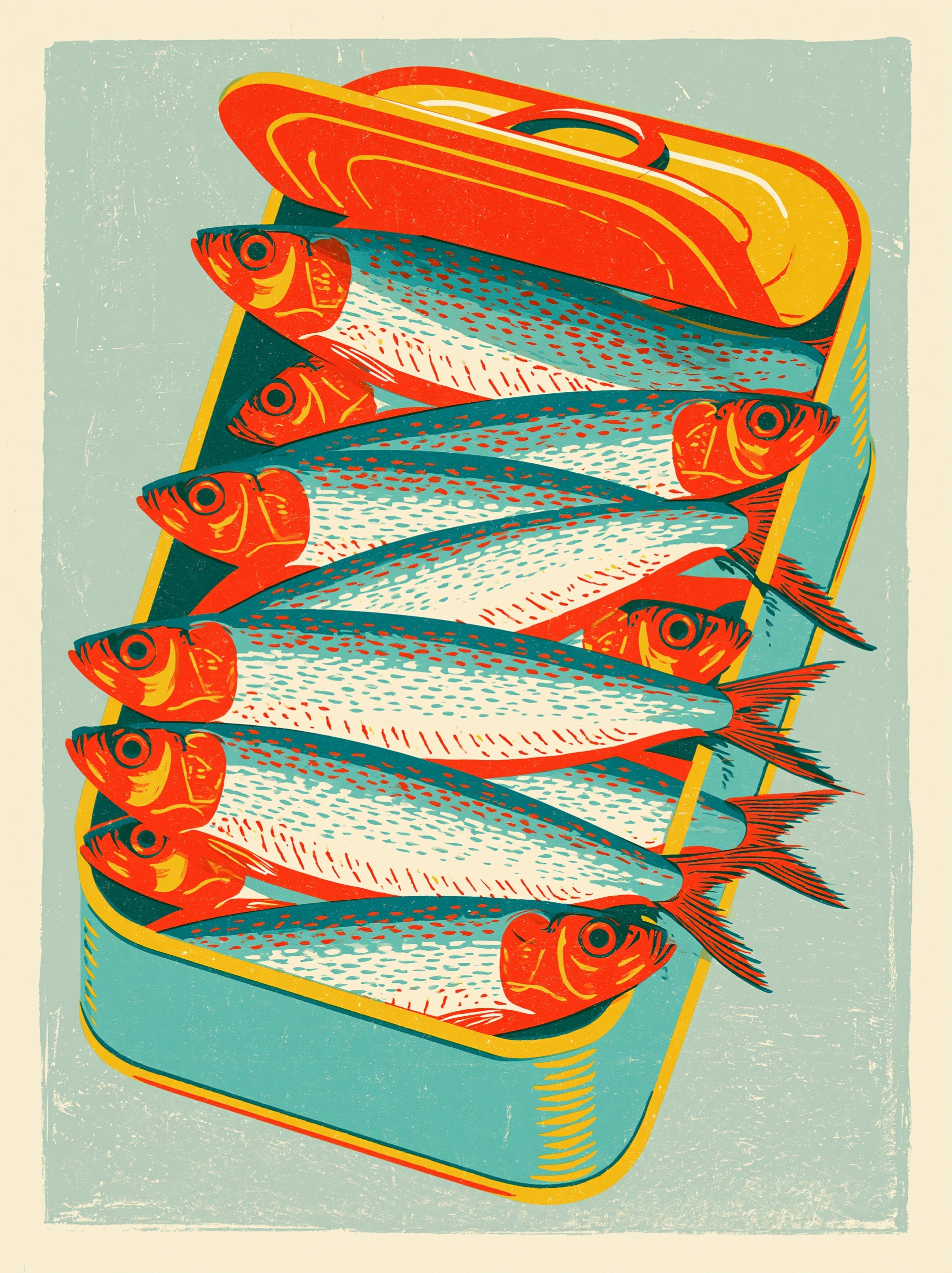 Vintage Italian Sardine Can Art Print