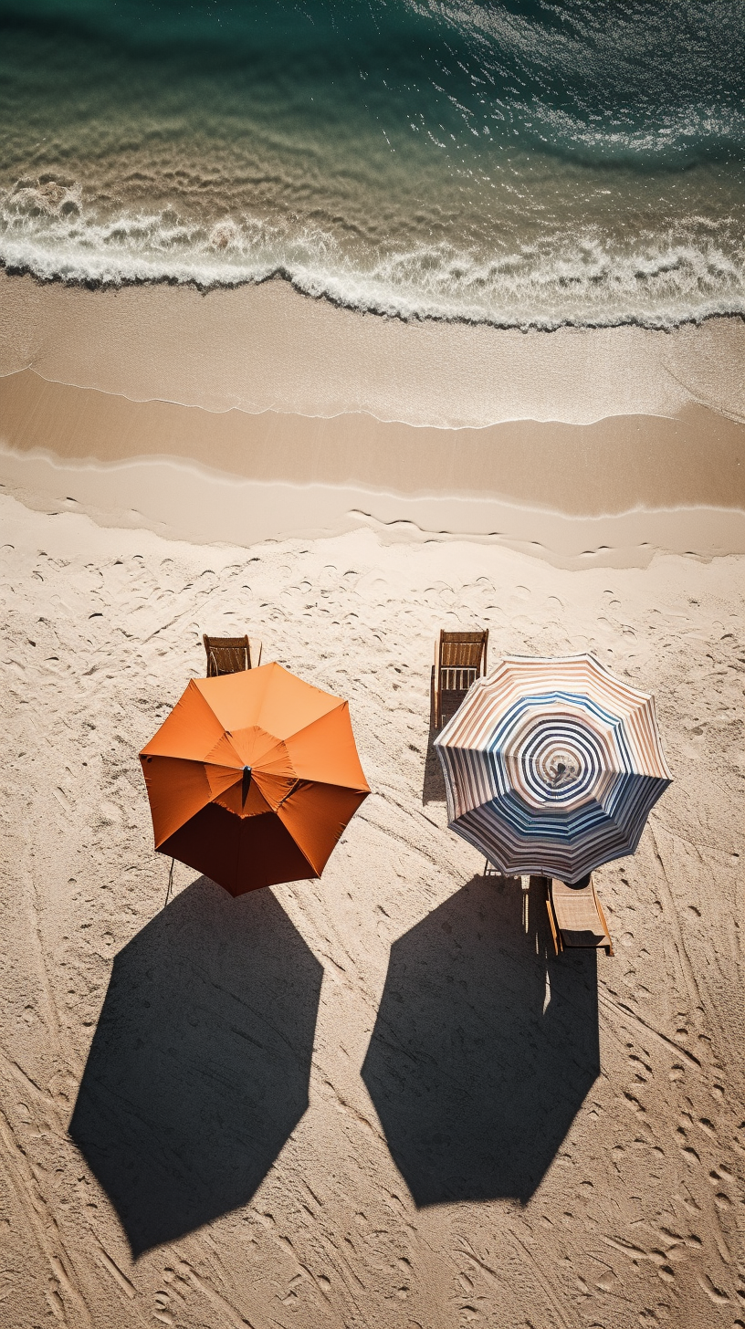 Beachside Relaxation: Loungers & Umbrella