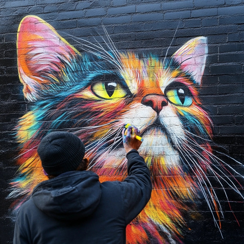 Urban Whiskers: Cats Creating Street Murals