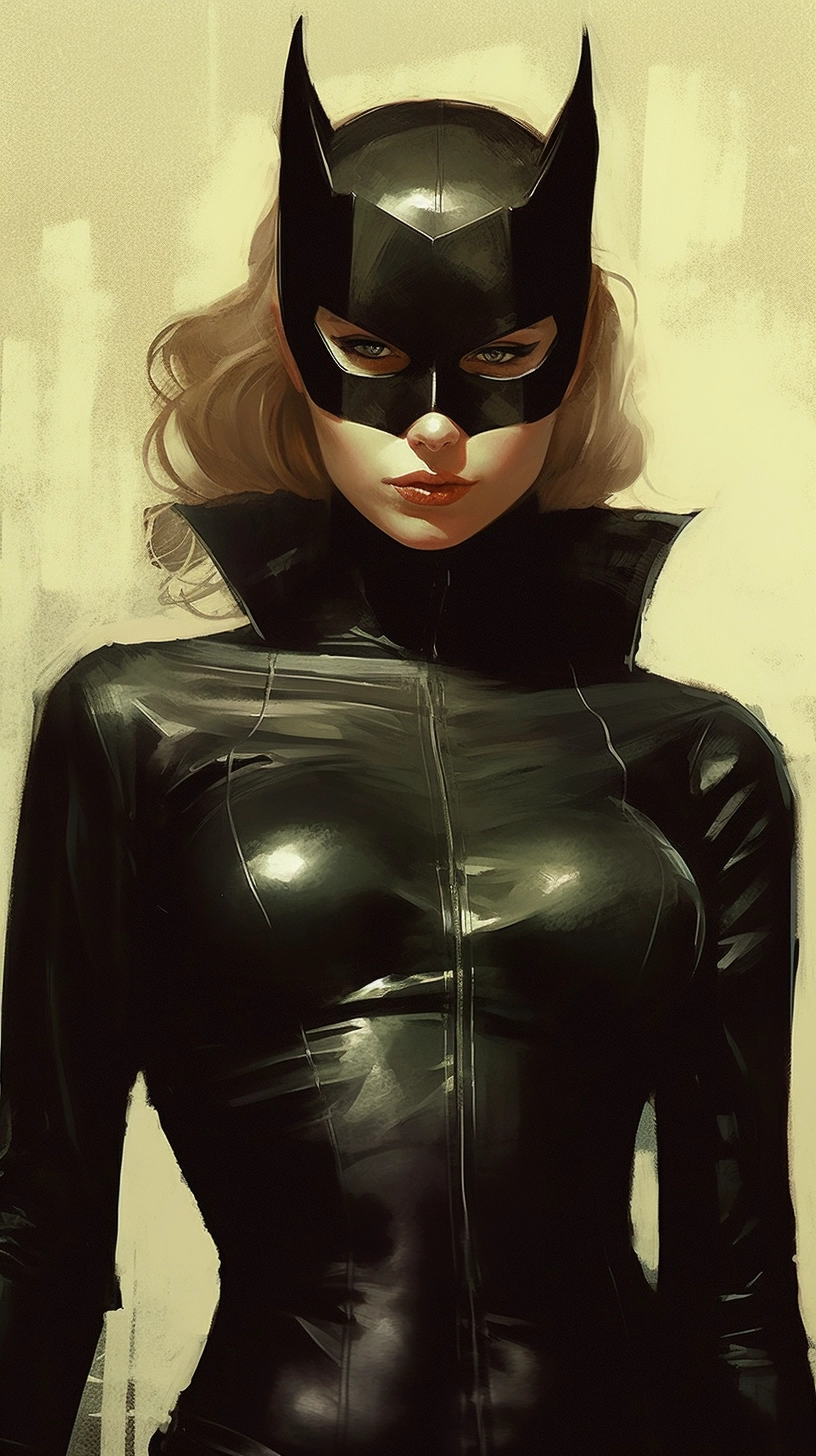 Gorgeous Leather Catwoman Illustration by Adam Hughes