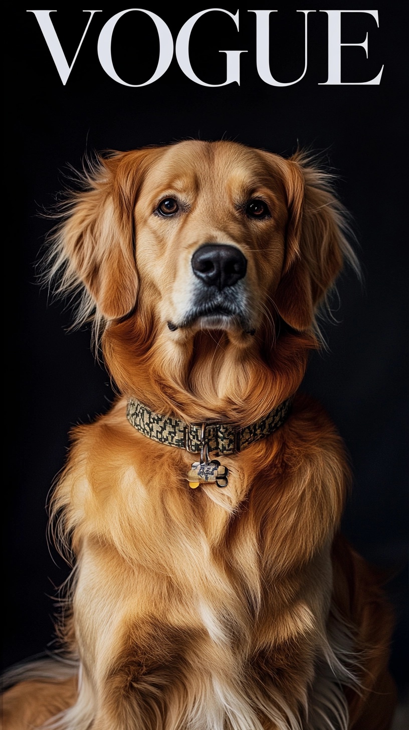 VOGUE: Golden Retriever in Chic Gucci Fashion