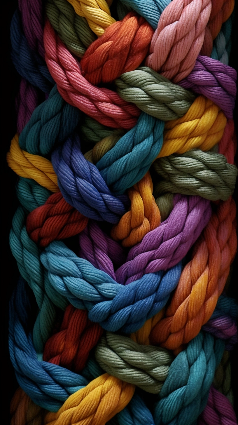 Colorful Twisted Ropes: Unique Vertical Arrangements