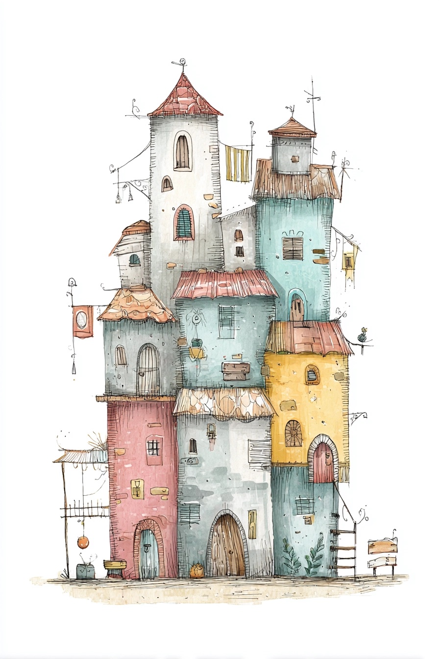 Charming Pastel Cottage Clipart for Creative Projects